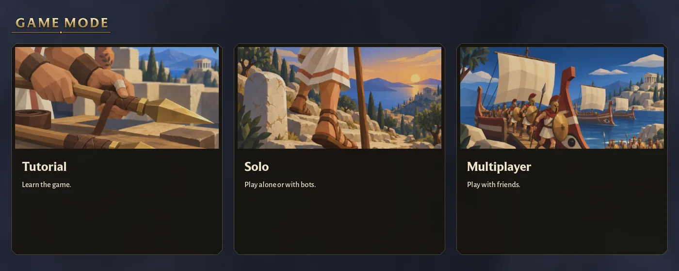 The Game Mode page with the Tutorial card