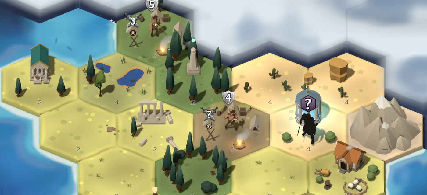 Atalanta's map: forests and hills cost her 2 Move
